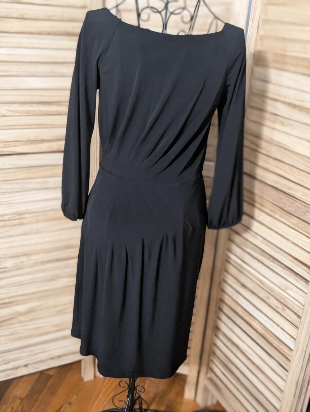 Laundry by Shelli Segal Dress Women 4 Scoop Black Fit Flare Knee Length
